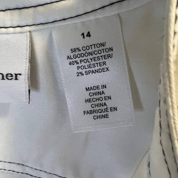 Alfred Dunner, White Open Front Jacket, Butterfly, 14 - Picture 3 of 11